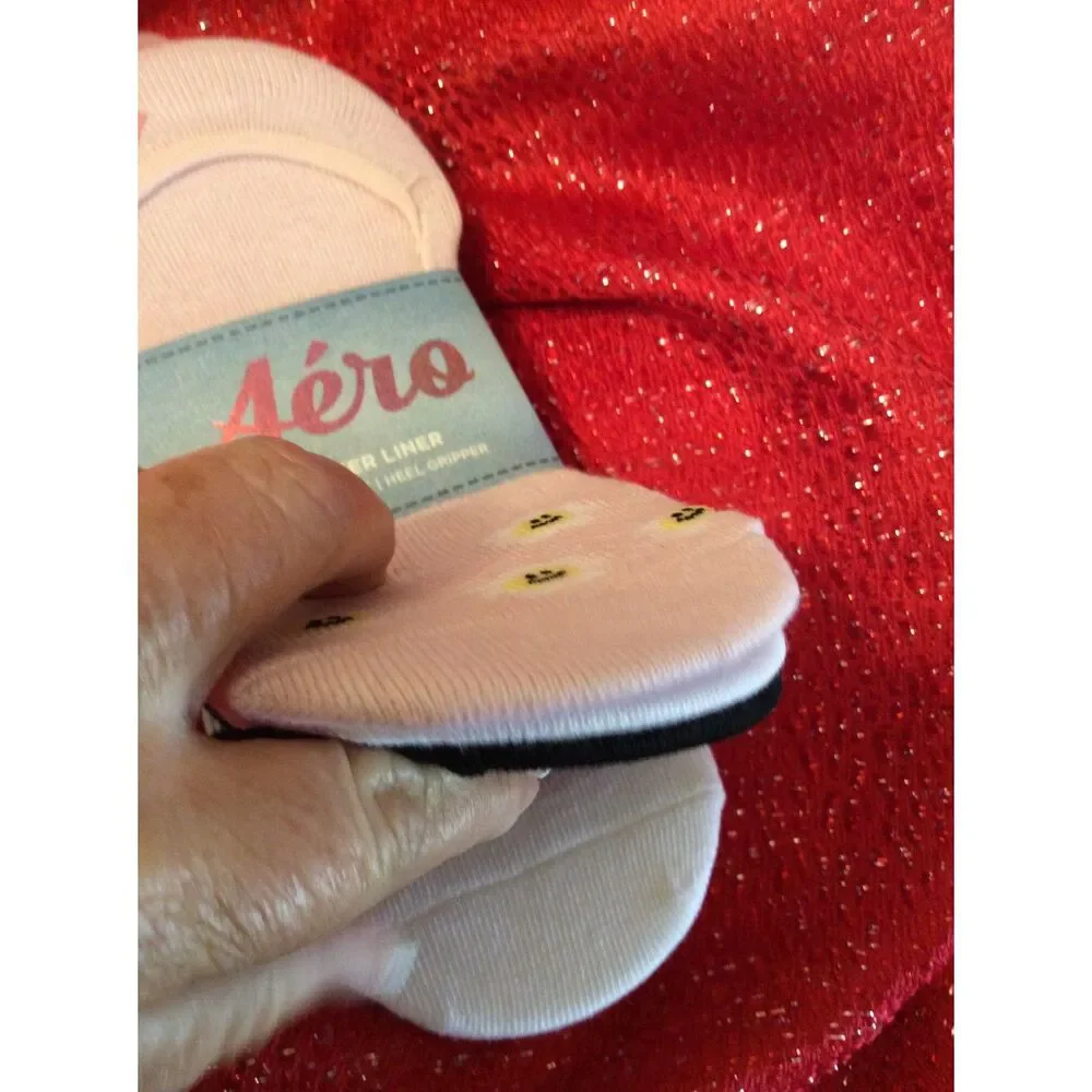 Aero New 6 package Womens Sneaker Liner Socks Non Slip Grips Size 4-10